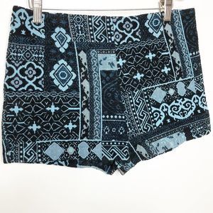 UO Ecote Blue Tapestry Burnout Shorts Size 8